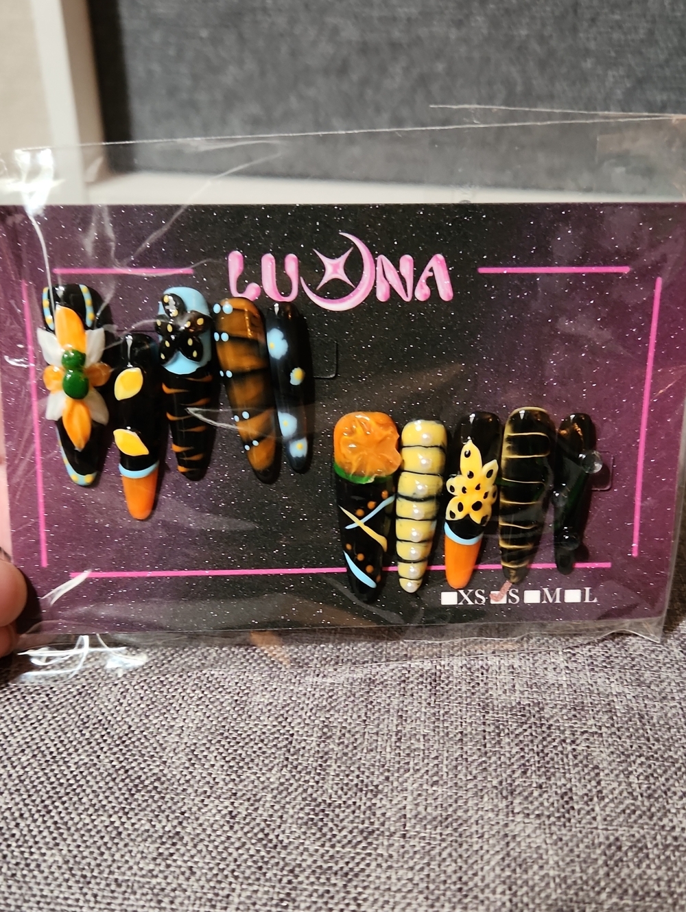 Abstract Butterfly Press On Nails. Size Small